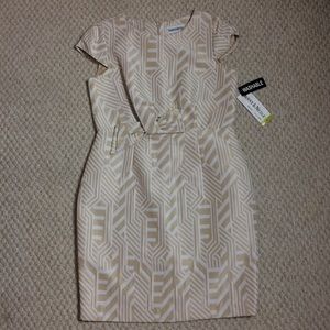 Danny & Nicole cap sleeves geometric design dress